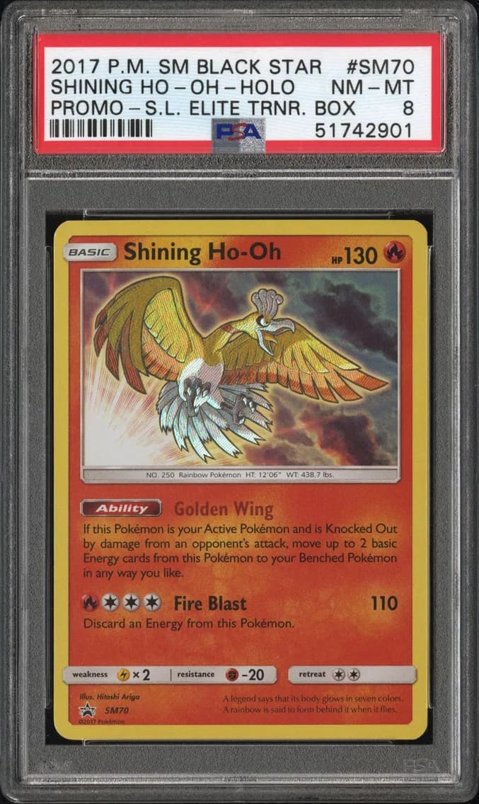 Shining HO-Oh-Holo, SM Black Star Promo, PSA 8