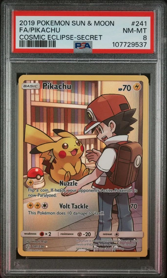 Pikachu, Sun & Moon Cosmic Eclipse, PSA 8
