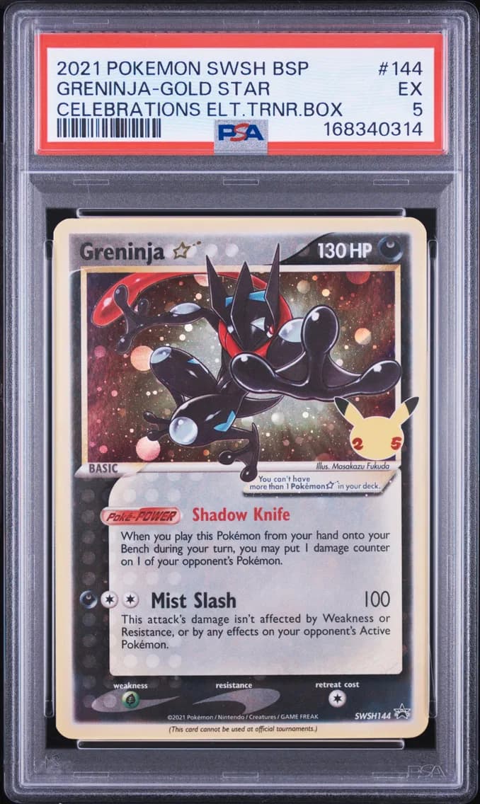 Greninja-Gold Star, Swsh Black Star Promo, PSA 5