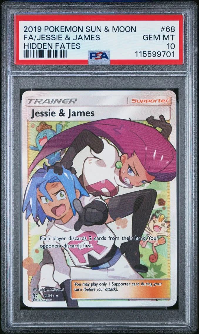 Jessie & James, Sun & Moon Hidden Fates, PSA 10