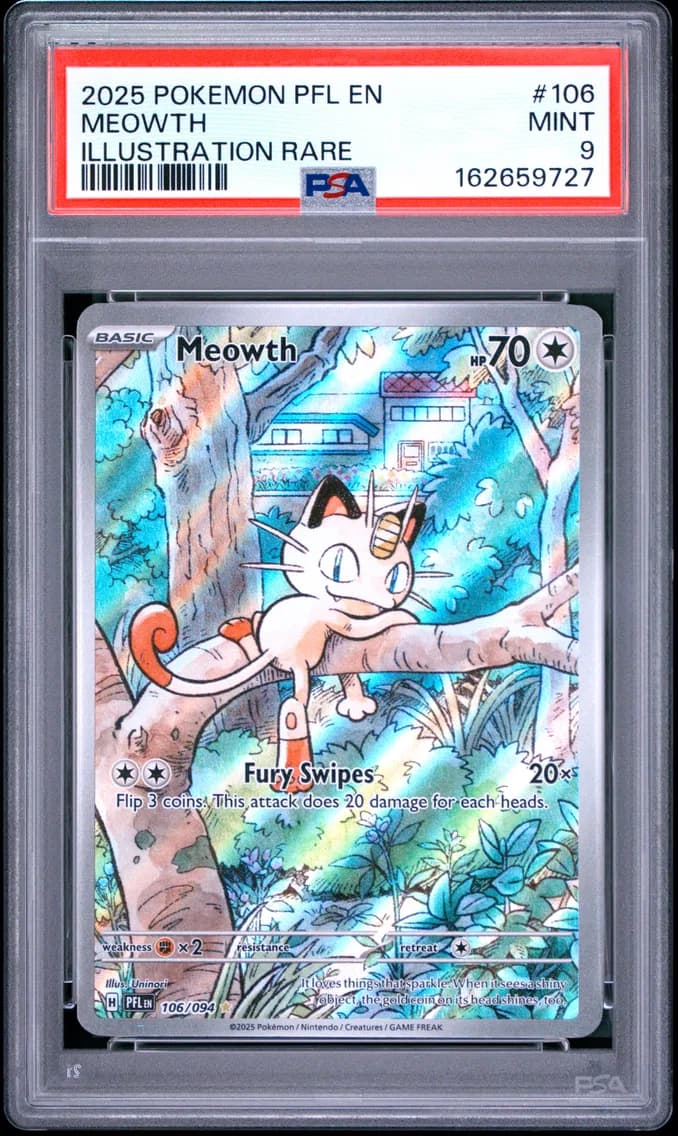 Meowth, Phantasmal Flames, PSA 9