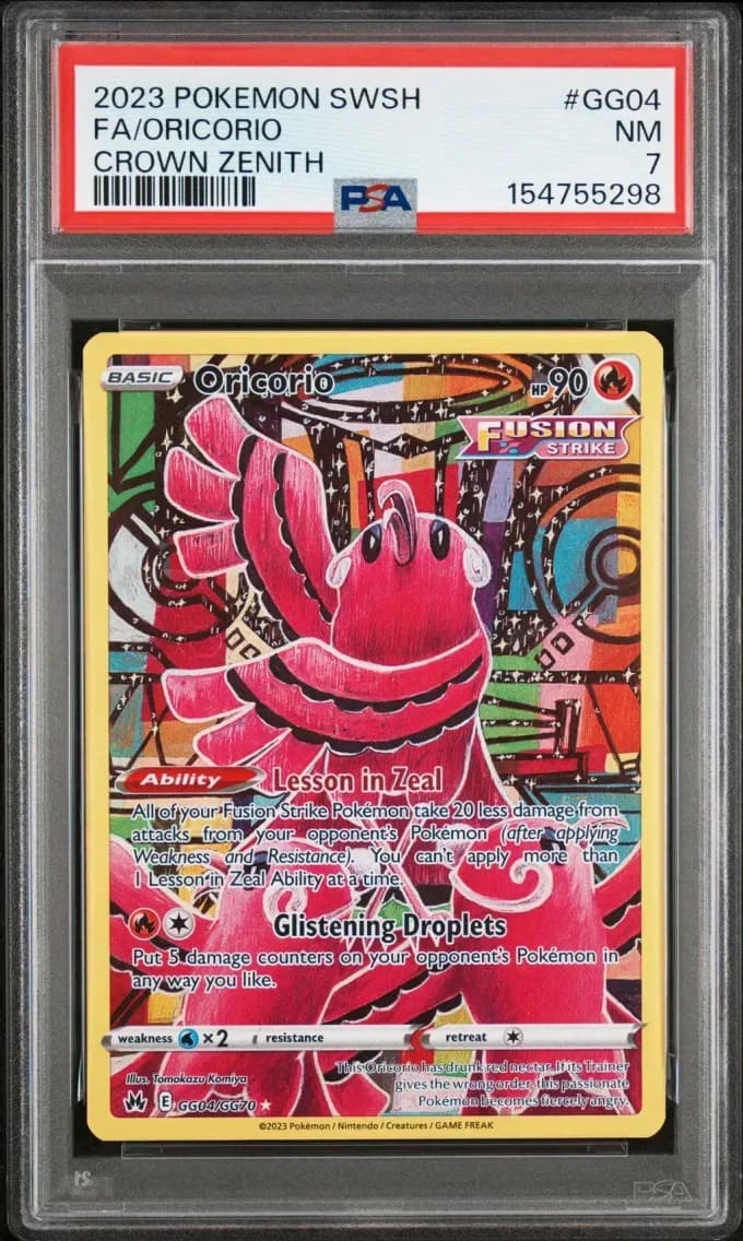 Oricorio, Sword and Shield Crown Zenith, PSA 7