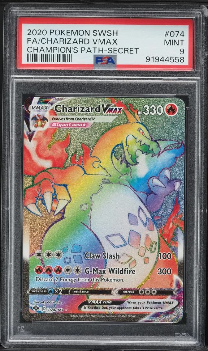 Charizard VMAX, Sword & Shield Champion's Path, PSA 9