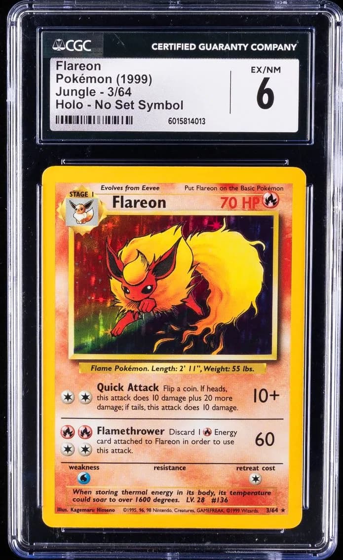 Flareon-Holo, Jungle - Unlimited, CGC 6