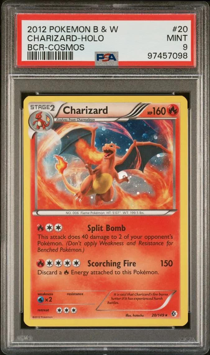 Charizard-Holo, Black & White Boundaries Crossed, PSA 9