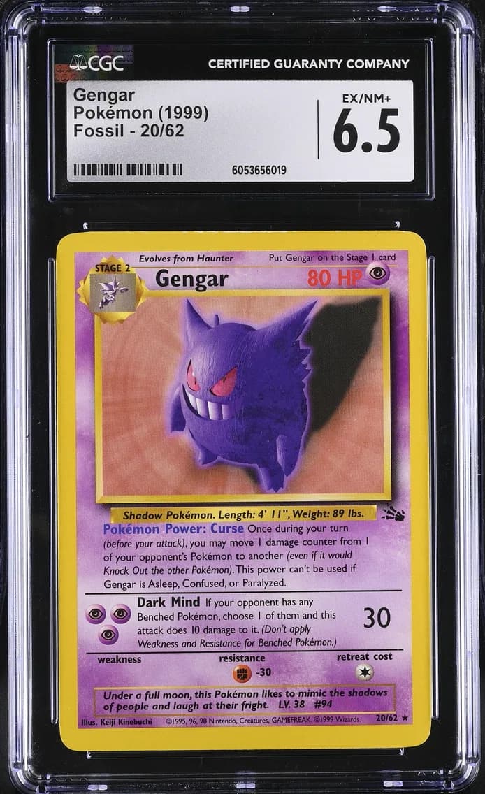 Gengar, Fossil - Unlimited, CGC 6.5