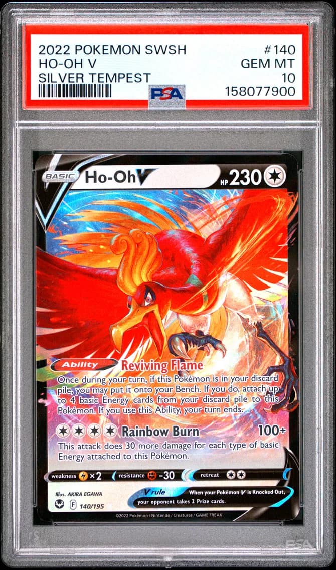 HO-Oh V, Sword & Shield Silver Tempest, PSA 10