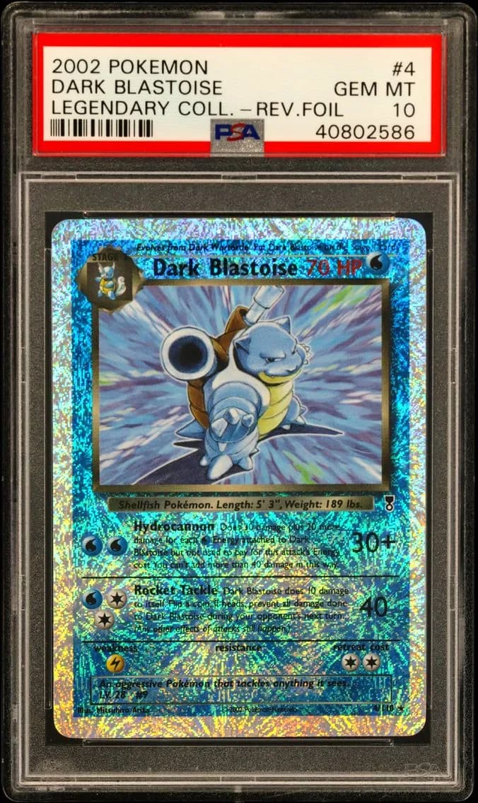 Dark Blastoise-Reverse Foil, Legendary Collection, PSA 10