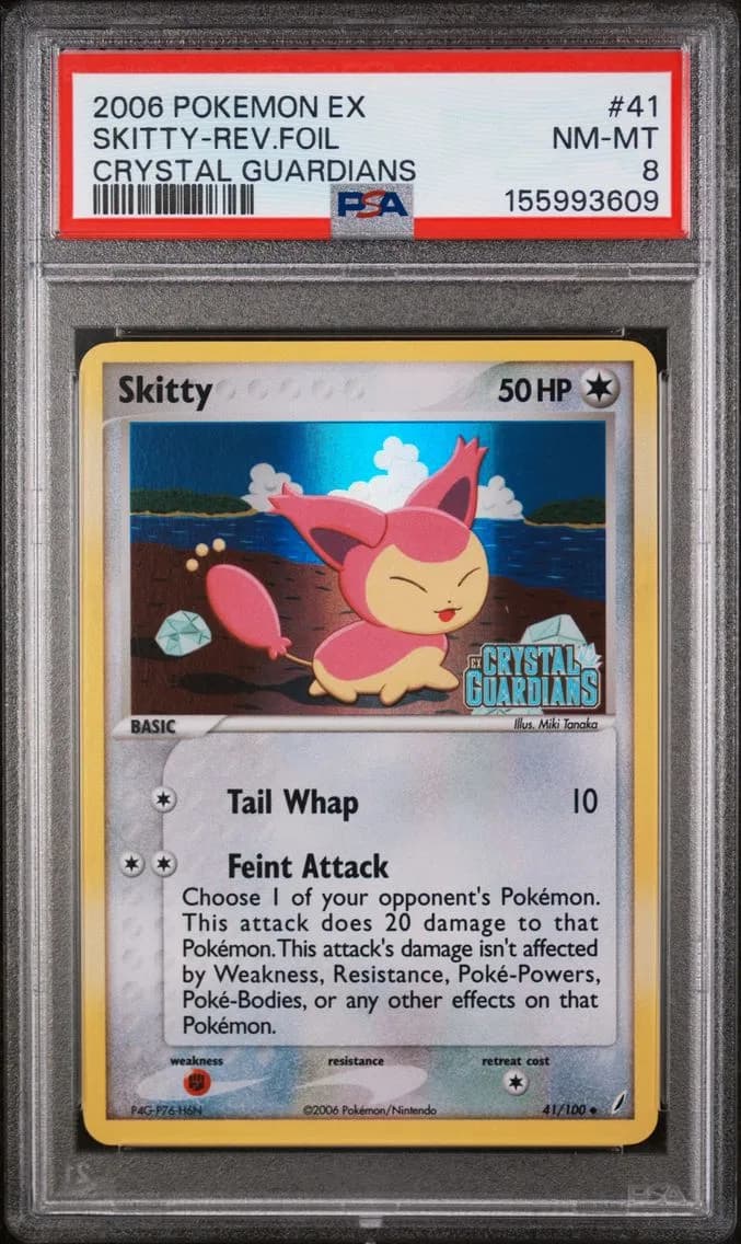 Skitty-Reverse Foil, EX Crystal Guardians, PSA 8