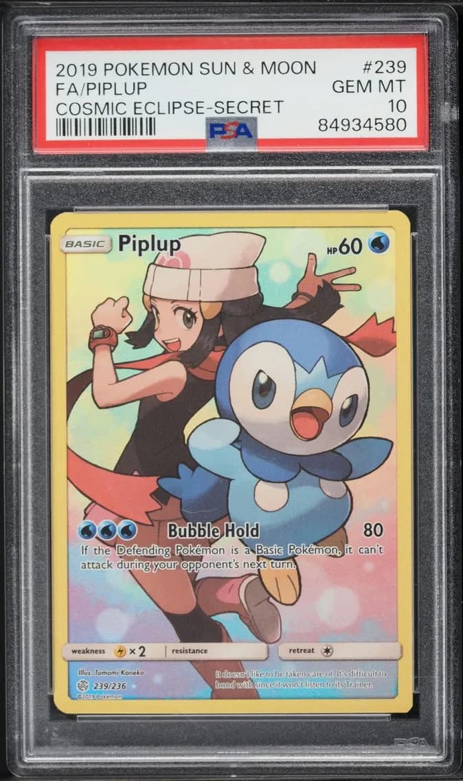 Piplup, Sun & Moon Cosmic Eclipse, PSA 10