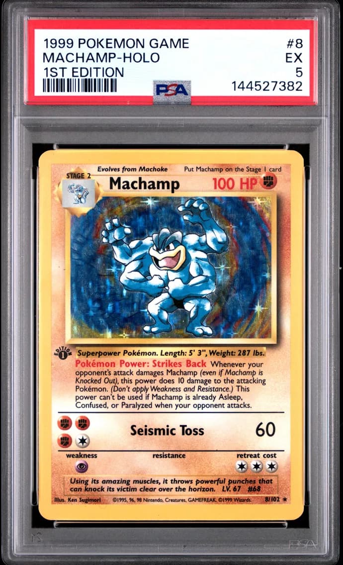 Machamp-Holo 1st Edition, Game, PSA 5