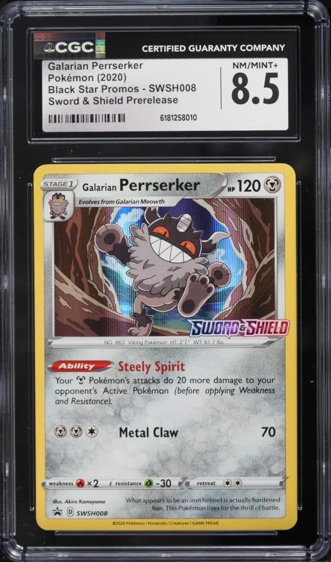 Galarian Perrserker, Black Star Promos - Sword & Shield, CGC 8.5