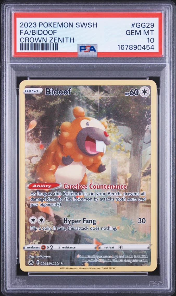 Bidoof, Sword and Shield Crown Zenith, PSA 10