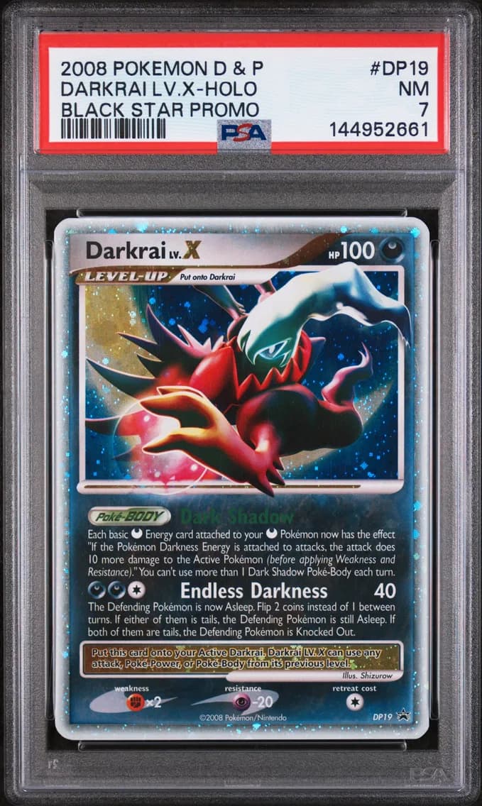 Darkrai LV.X-Holo, Diamond & Pearl Black Star Promo, PSA 7
