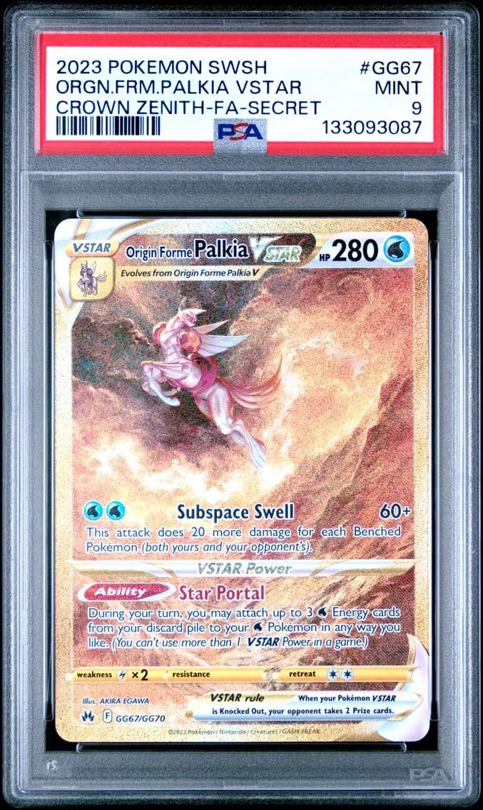 Origin Forme Palkia VSTAR, Sword and Shield Crown Zenith, PSA 9