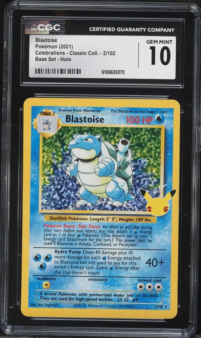 Blastoise-Holo, Celebrations - Classic Collection, CGC 10