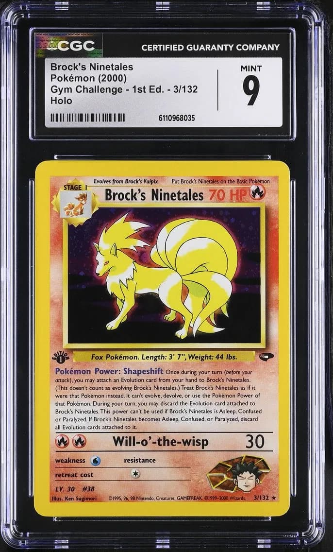 Brock's Ninetales, Gym Challenge - 1st Edition, CGC 9
