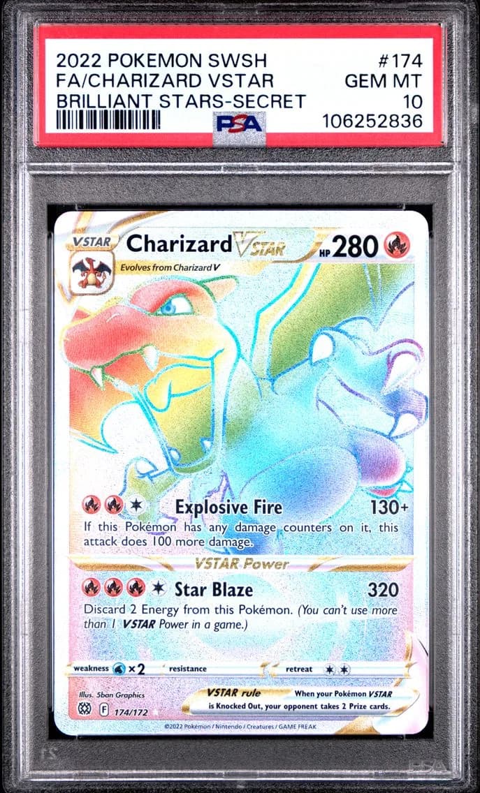 Charizard VSTAR, Sword & Shield Brilliant Stars, PSA 10