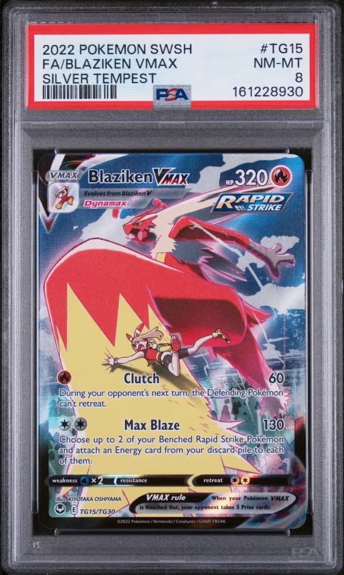 Blaziken VMAX, Sword & Shield Silver Tempest, PSA 8