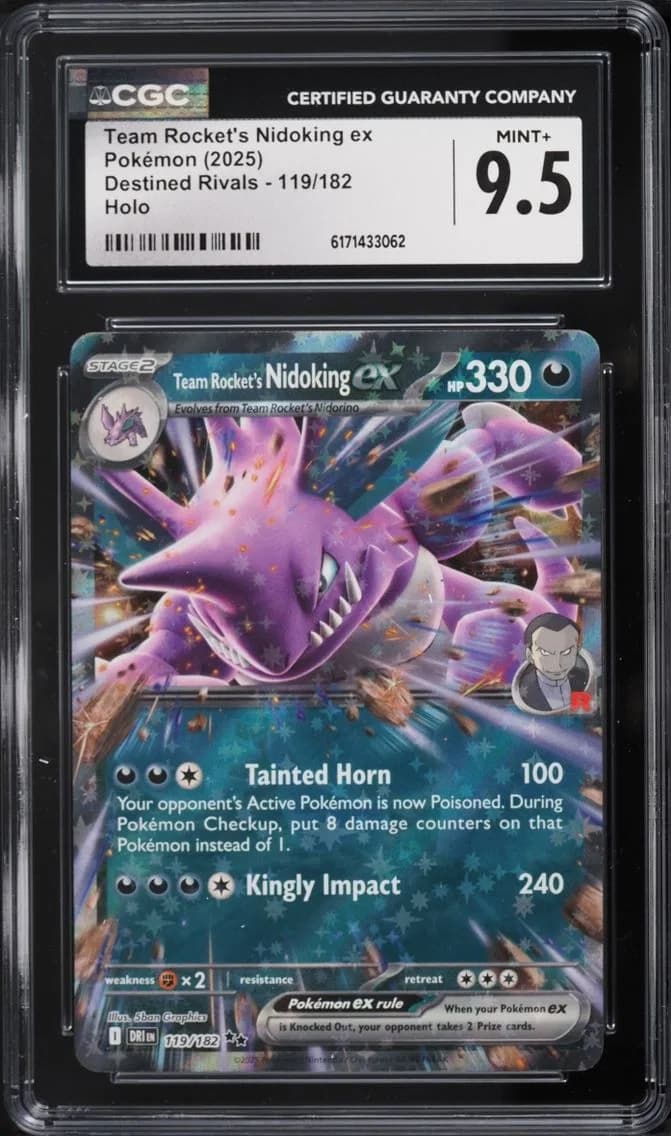 Team Rocket's Nidoking ex, Destined Rivals, CGC 9.5