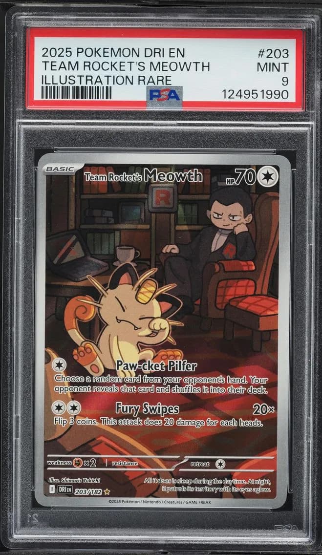 Team Rocket's Meowth, Destined Rivals, PSA 9
