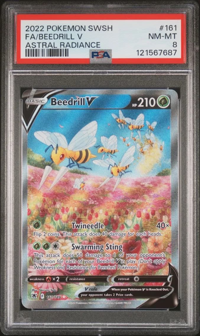 Beedrill V, Sword & Shield Astral Radiance, PSA 8