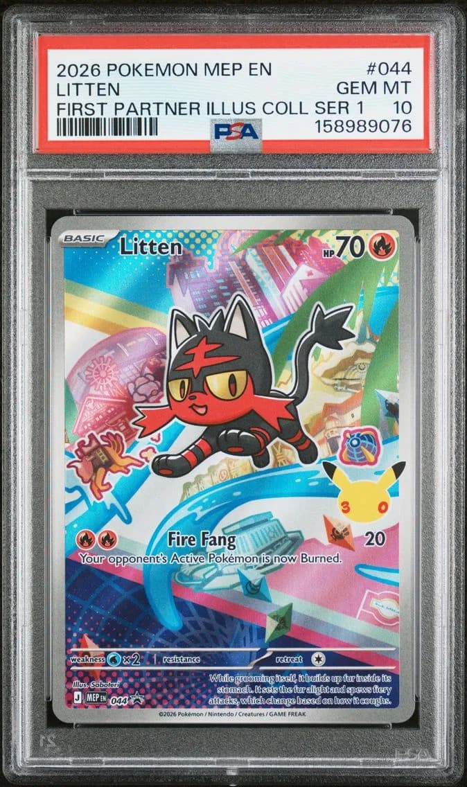 Litten, Me Black Star Promo, PSA 10