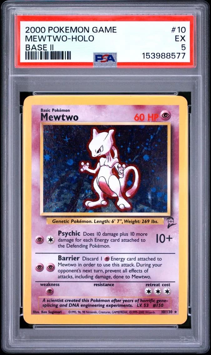 Mewtwo-Holo, Game Base II, PSA 5