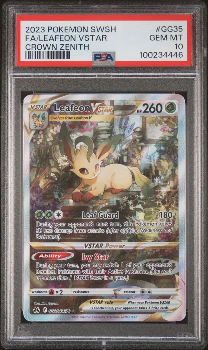 Leafeon VSTAR, Sword and Shield Crown Zenith, PSA 10