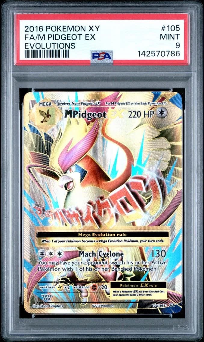 M Pidgeot EX, XY Evolutions, PSA 9