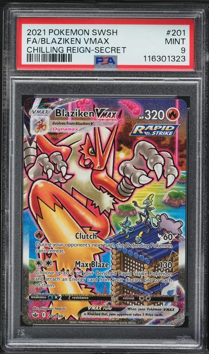 Blaziken VMAX, Sword & Shield Chilling Reign, PSA 9