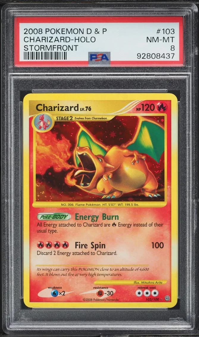 Charizard-Holo, Diamond & Pearl Stormfront, PSA 8