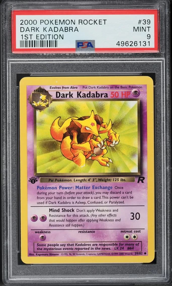 Dark Kadabra, Rocket, PSA 9