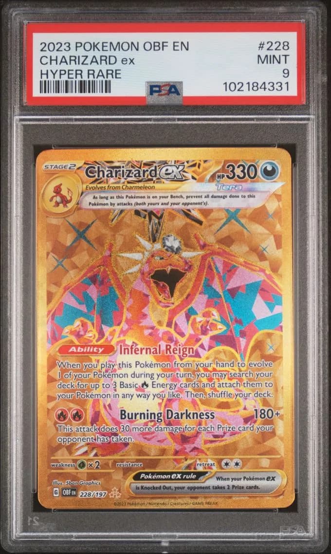 Charizard EX, Obsidian Flames, PSA 9