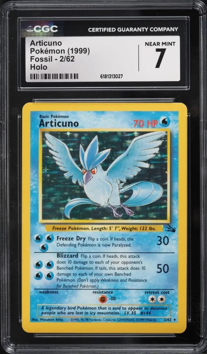 Articuno, Fossil - Unlimited, CGC 7