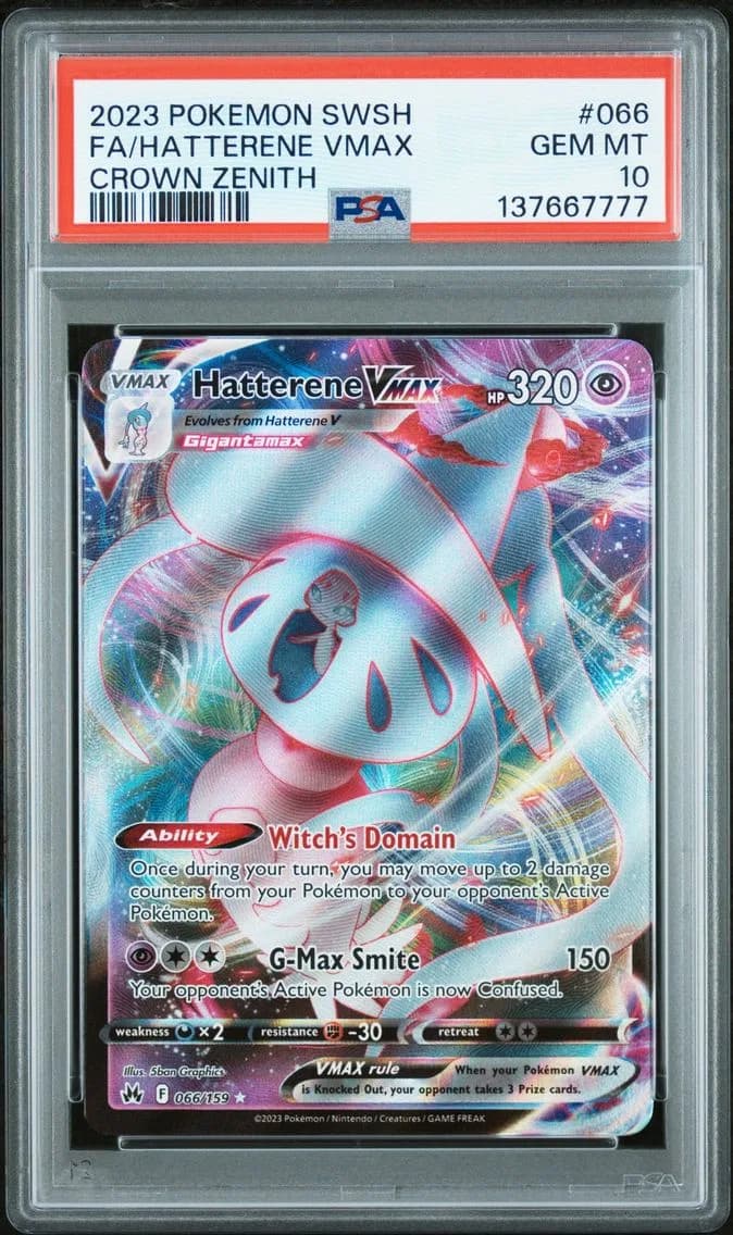 Hatterene VMAX, Sword and Shield Crown Zenith, PSA 10