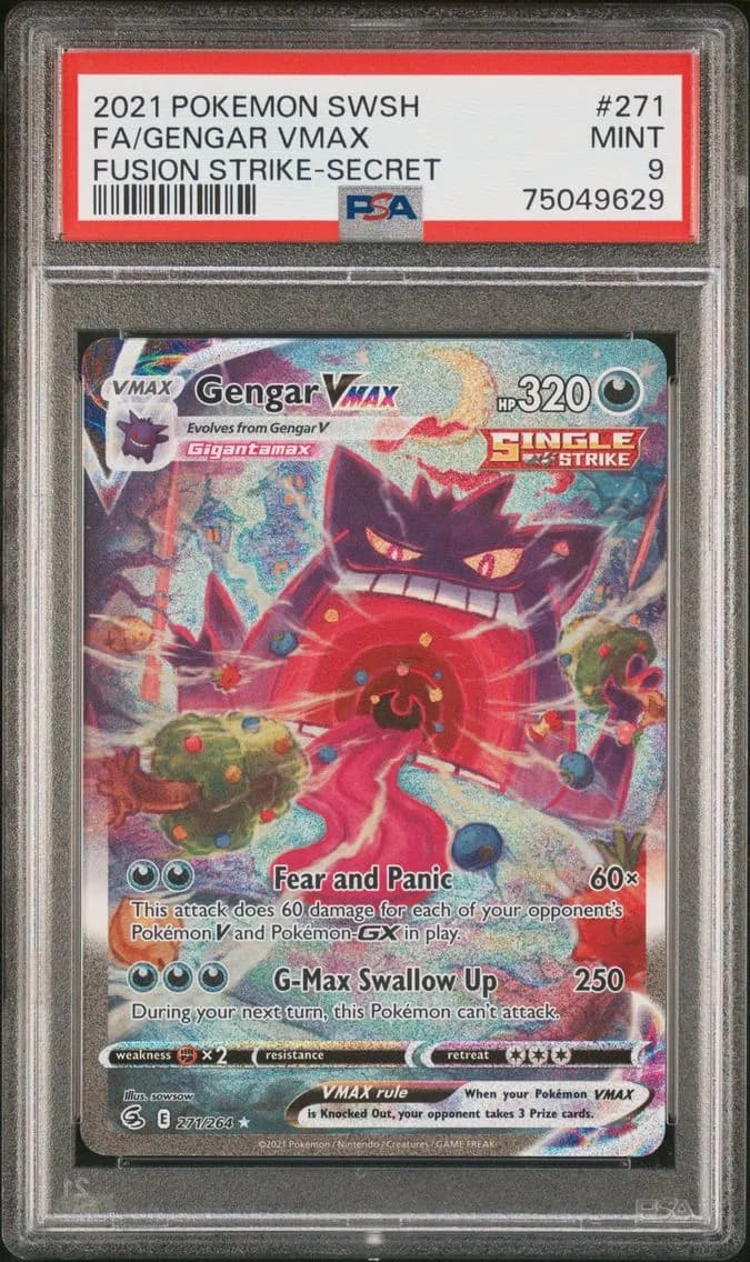 Gengar VMAX, Sword & Shield Fusion Strike, PSA 9
