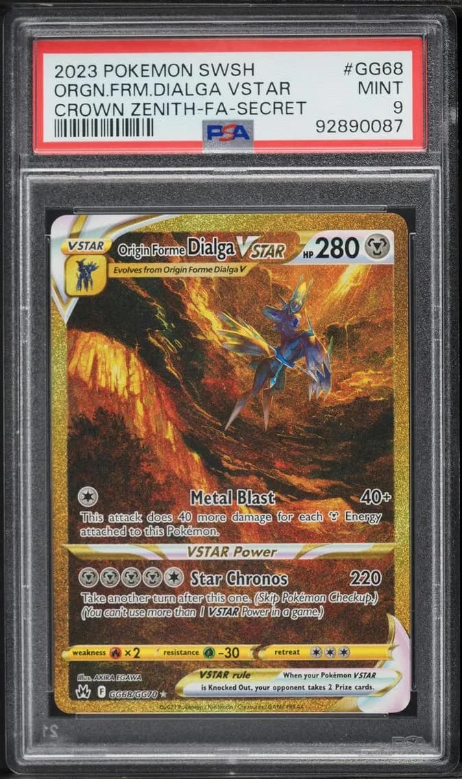 Origin Forme Dialga VSTAR, Sword and Shield Crown Zenith, PSA 9