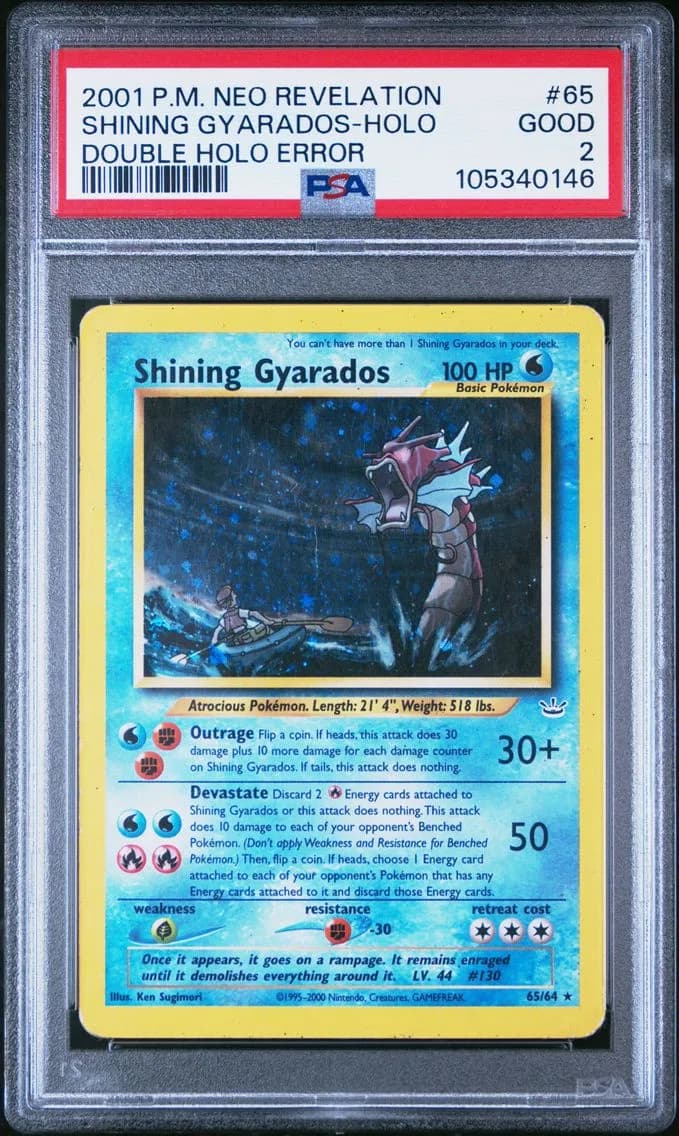 Shining Gyarados-Holo, Neo Revelation, PSA 2