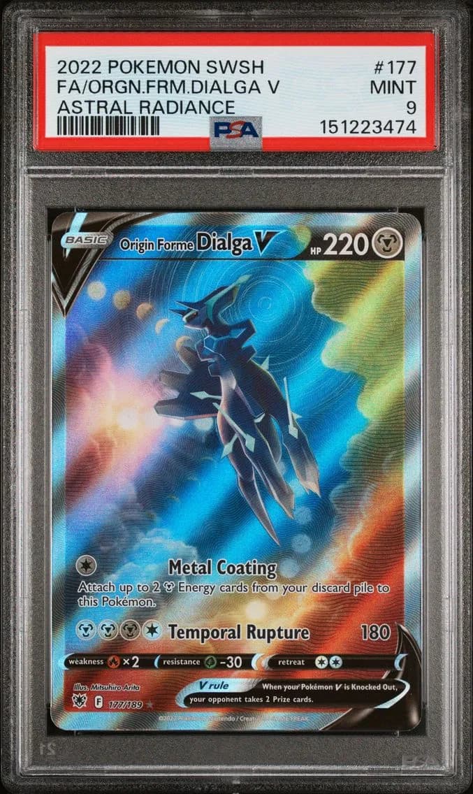 Origin Forme Dialga V, Sword & Shield Astral Radiance, PSA 9