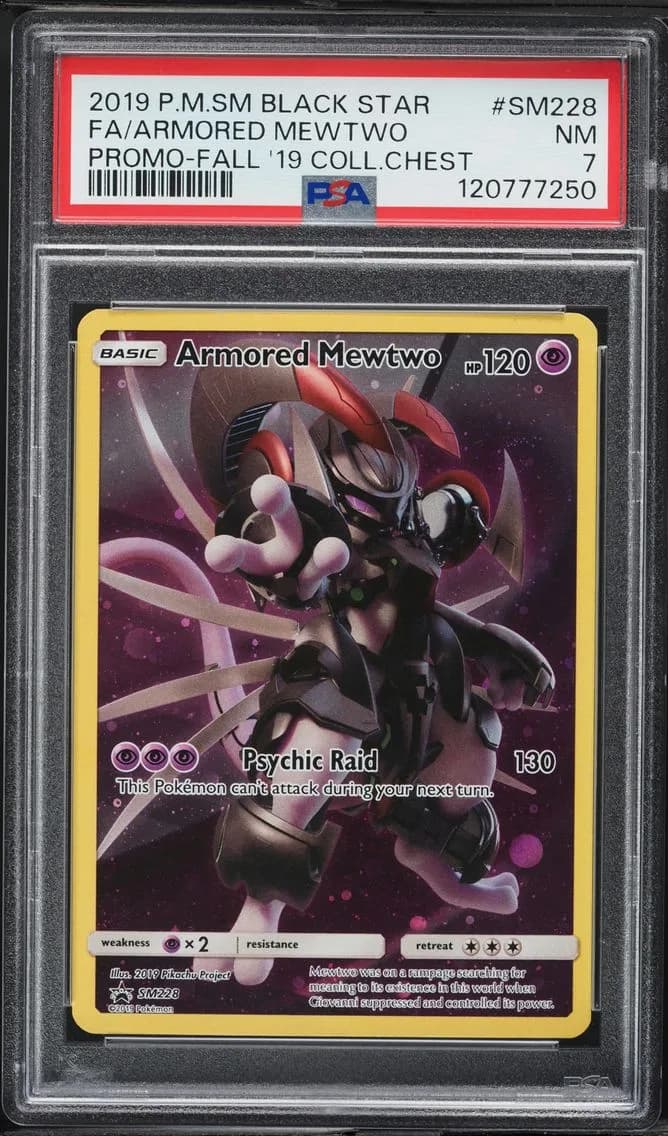 Armored Mewtwo, SM Black Star Promo, PSA 7