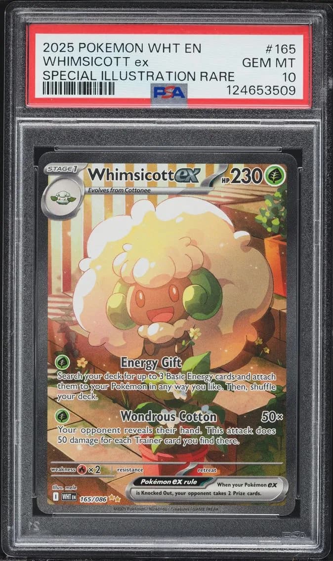 Whimsicott EX, White Flare, PSA 10