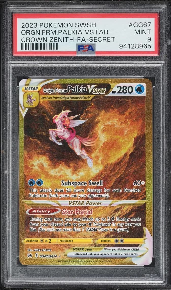 Origin Forme Palkia VSTAR, Sword and Shield Crown Zenith, PSA 9