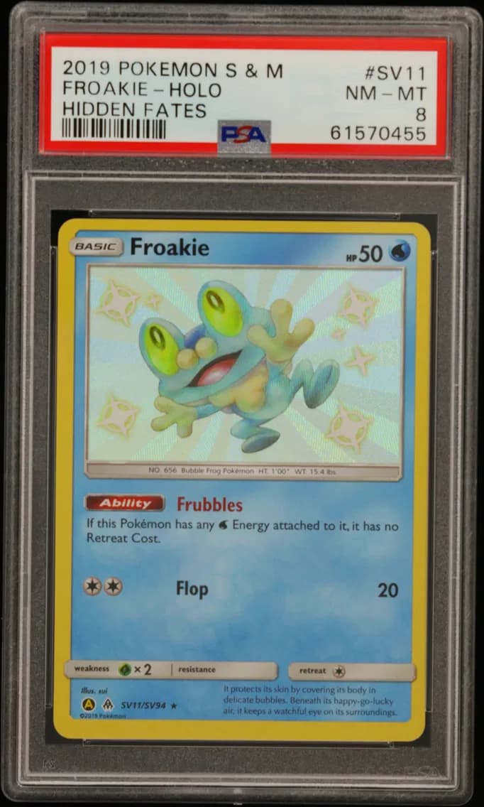Froakie-Holo, Sun & Moon Hidden Fates, PSA 8