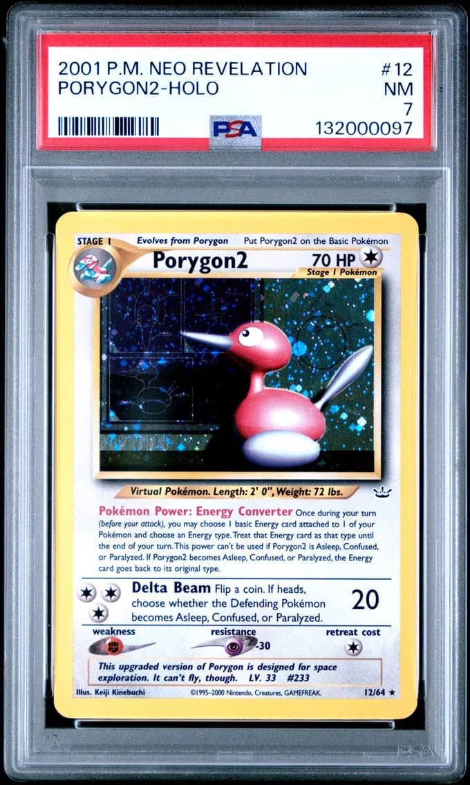 PORYGON2-Holo, Neo Revelation, PSA 7