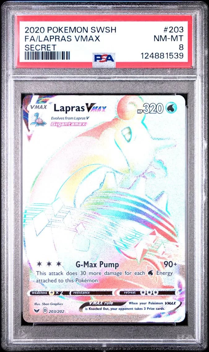 Lapras VMAX, Sword & Shield, PSA 8