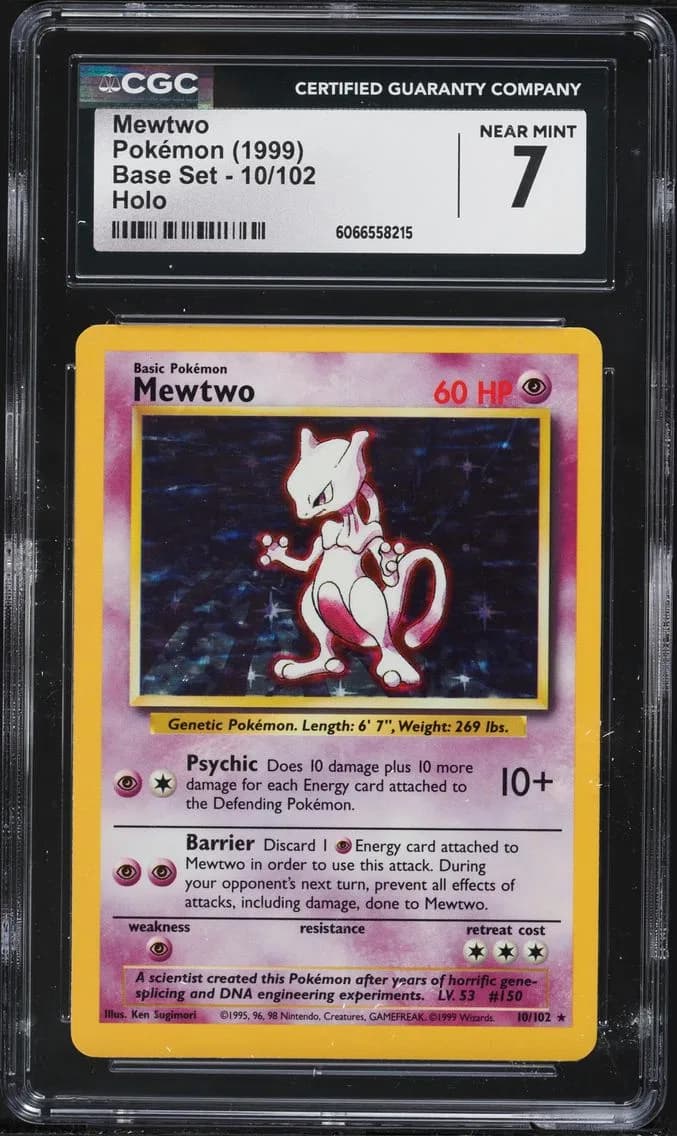 Mewtwo-Holo, Base Set - Unlimited, CGC 7