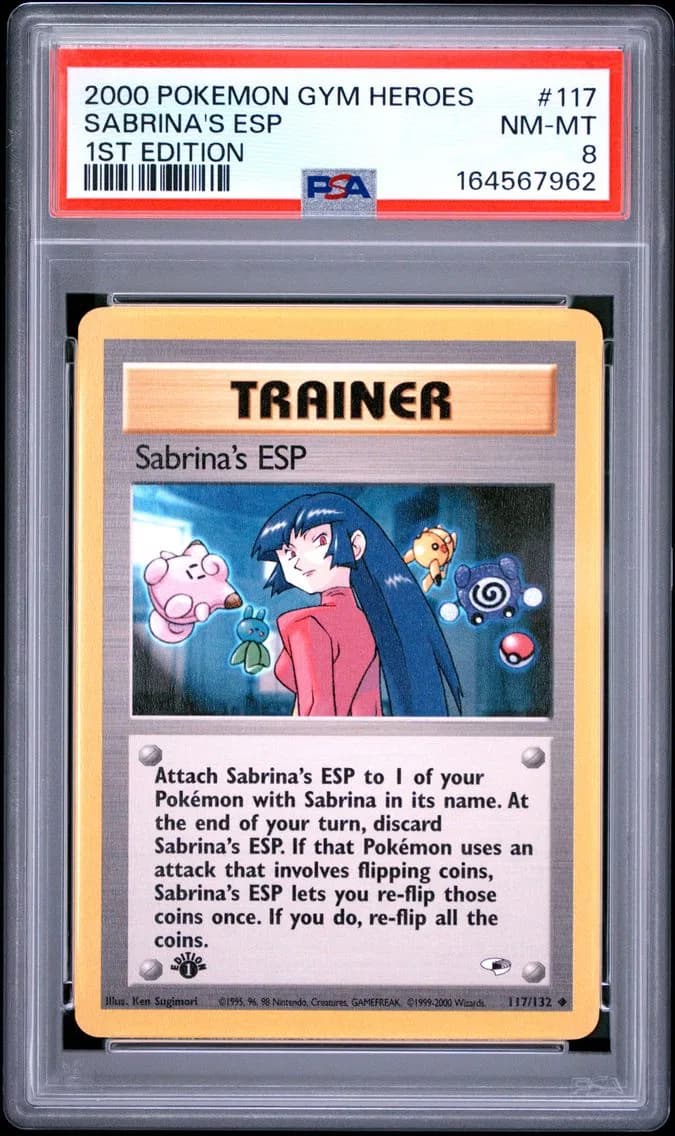SABRINA'S ESP 1st Edition, Gym Heroes, PSA 8