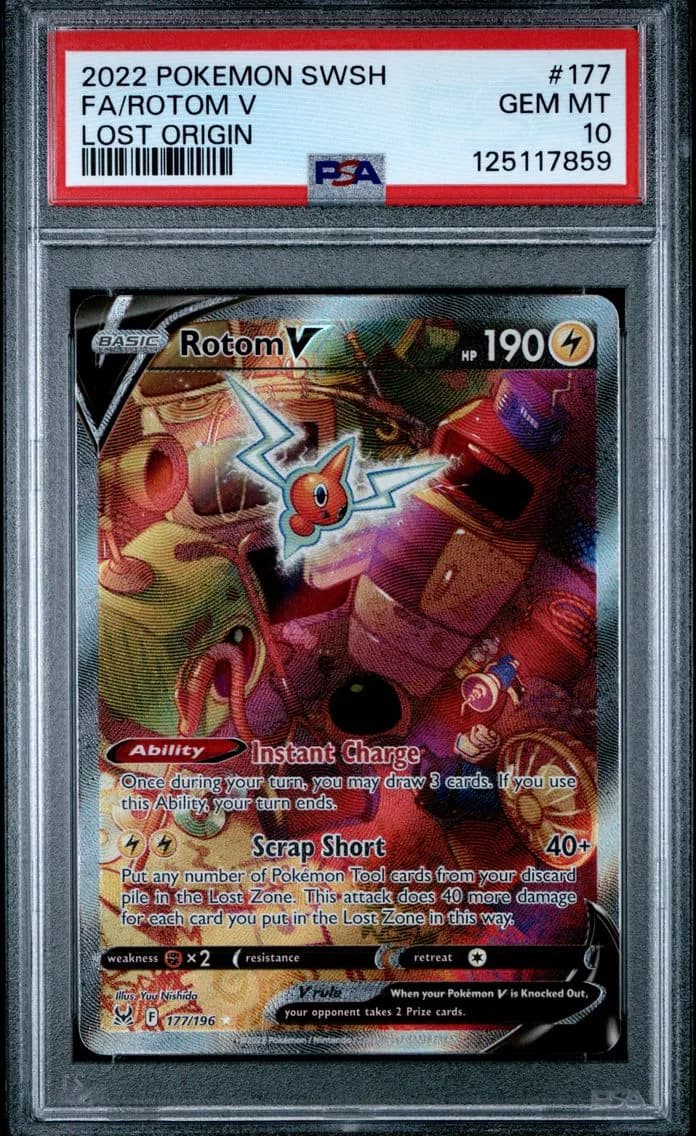 Rotom V, Sword & Shield Lost Origin, PSA 10