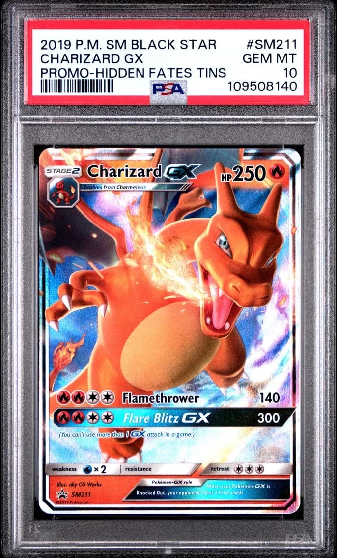 Charizard GX, SM Black Star Promo, PSA 10